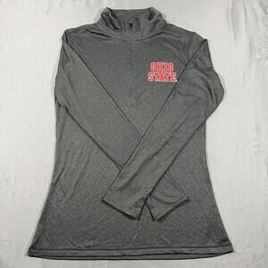 Ohio State Buckeyes Quarter Zip Pullover Womens Large Gray Athletic Top